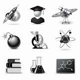 Science icons | B&W series