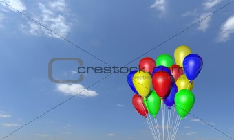 colorful bunch of helium balloons