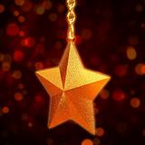3d golden star with chains