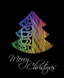 Colorful christmas tree greeting card