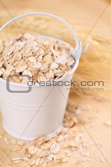Oats in a small bucket