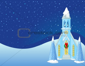 Winter Christmas scene  background