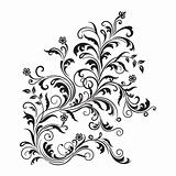Black floral ornament isolated