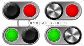 Toggle switches with green and red lights