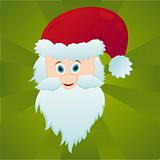 santa claus over green background
