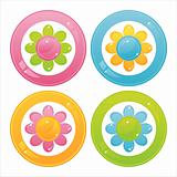 colorful flowers buttons