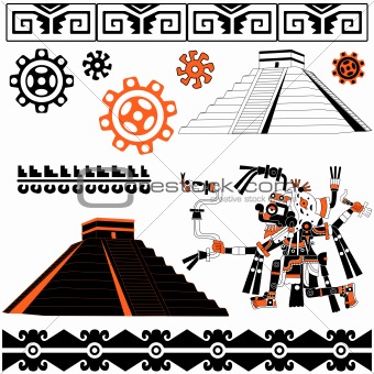 Mayan patterns on white