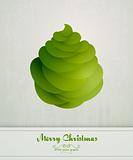 Vintage Greeting with Green Abstract Christmas Tree