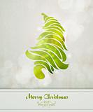 Vintage Greeting with Abstract Christmas Tree