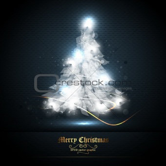 Christmas Greeting Card with Tree of Lights