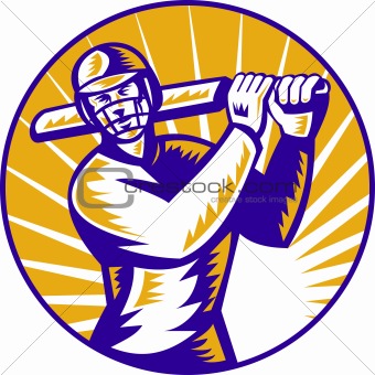 cricket sports batsman batting retro