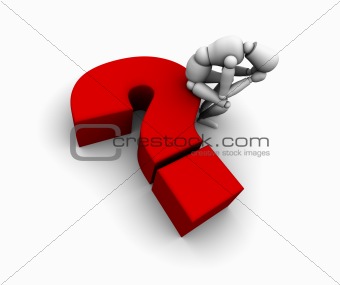 Person Sitting on Question Mark