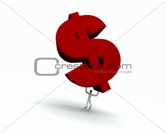 Person Lifting $ Dollar Symbol