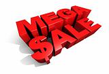 Mega Sale 3D Graphic Text