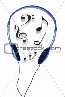 Headphone and Musical Notes