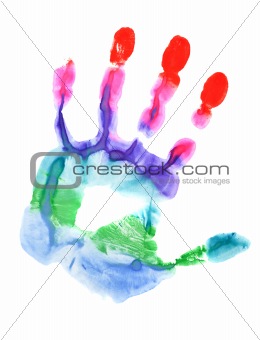 Colored hand print