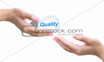 sending quality light bulb on women hand