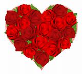Beautiful red roses in heart shape