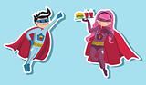 Superhero boys illustration