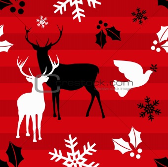 Christmas reindeer pattern background