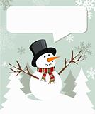 Snowman Christmas with dialogue balloon