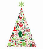 Christmas tree with social media icons