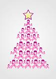 Breast Cancer ribbon Christmas tree.