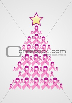 Breast Cancer ribbon Christmas tree.