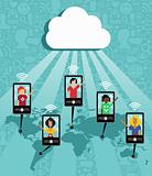 Cloud computing cell phone communication