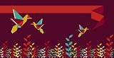 Origami hummingbird group banner