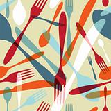 Cutlery transparent silhouette pattern background 
