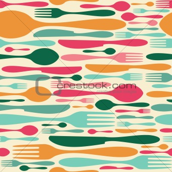 Retro cutlery pattern background