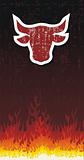 Bull silhouette with fire vector