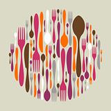Circle shape made of cutlery icons