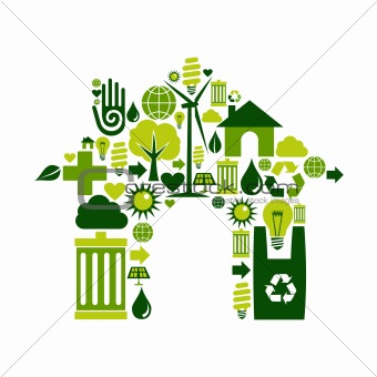 House symbol with environmental icons
