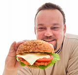 Food addiction - man in denial phase