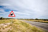 Danger Elephants Road Sign