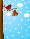 Christmas Partridge on a Pear Tree Winter Scene