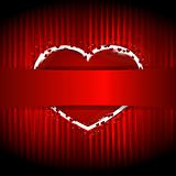 vector red heart hidden behind the ribbon for your text