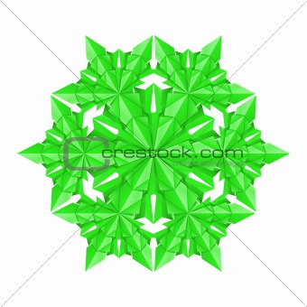 Green paper snowflake