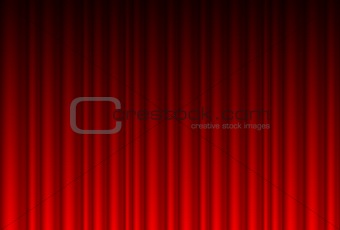 Realistic red curtain