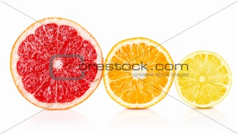 fresh fruits orange lemon grapefruit in cut