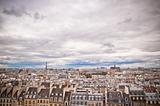 Panorama of of Paris, France with the Eiffel tower