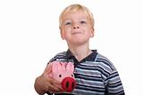 Boy with piggybank