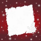 Red striped wishing card with snowflakes