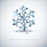 Vector light blue paper christmas snowflake