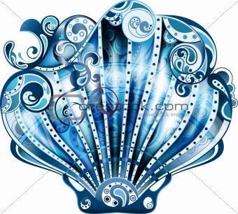 Abstract Blue Scallop