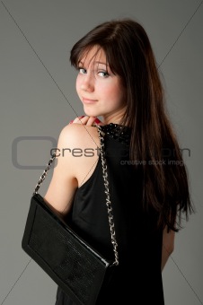 Fashion girl with handbag