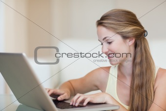Woman using a notebook