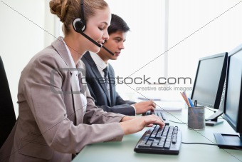 Operators working with computers